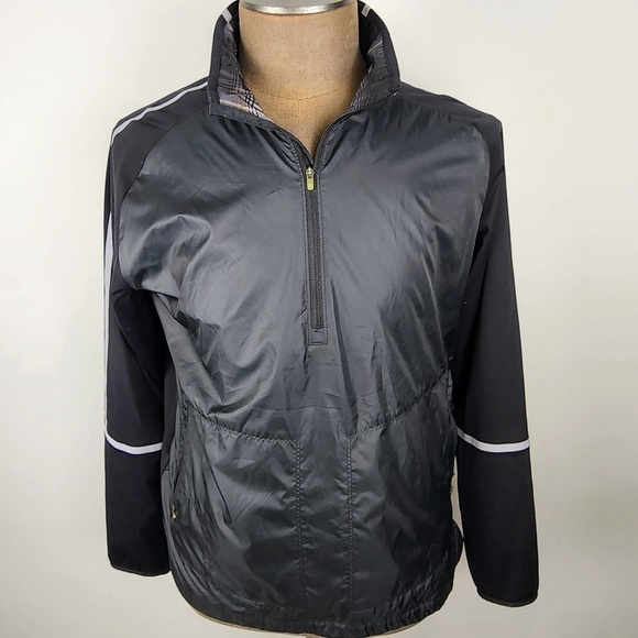 NIKE GOLF- Mens Medium Black Windbreaker Pullover  Half /Quarter Zip Jacket - Picture 1 of 9